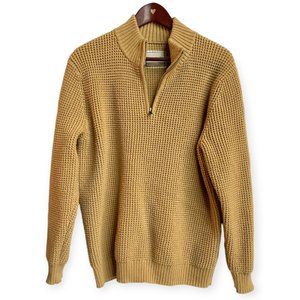 Long Wharf Supply Co. Wellfleet SeaWell™ Quarter Zip Sweater Mens Large in Camel